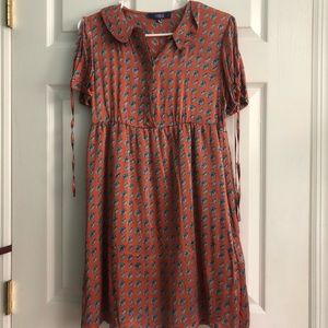 Vintage Peter Pan collar dress basket print sz 4